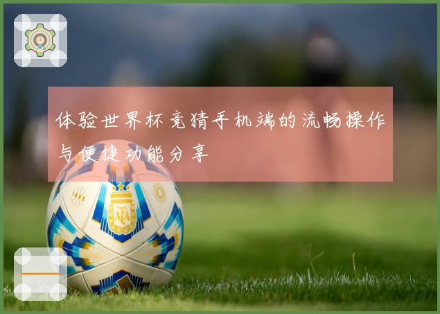 体验世界杯竞猜手机端的流畅操作与便捷功能分享